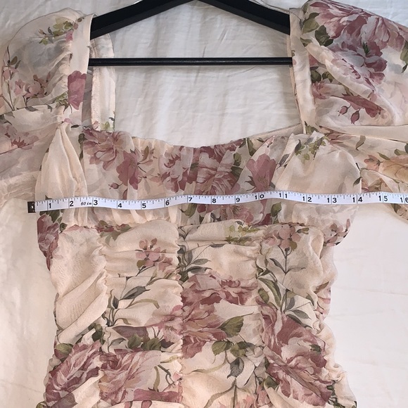 NWT Bloggers Favorite Floral Ruched Dress— Zara - Picture 9 of 13